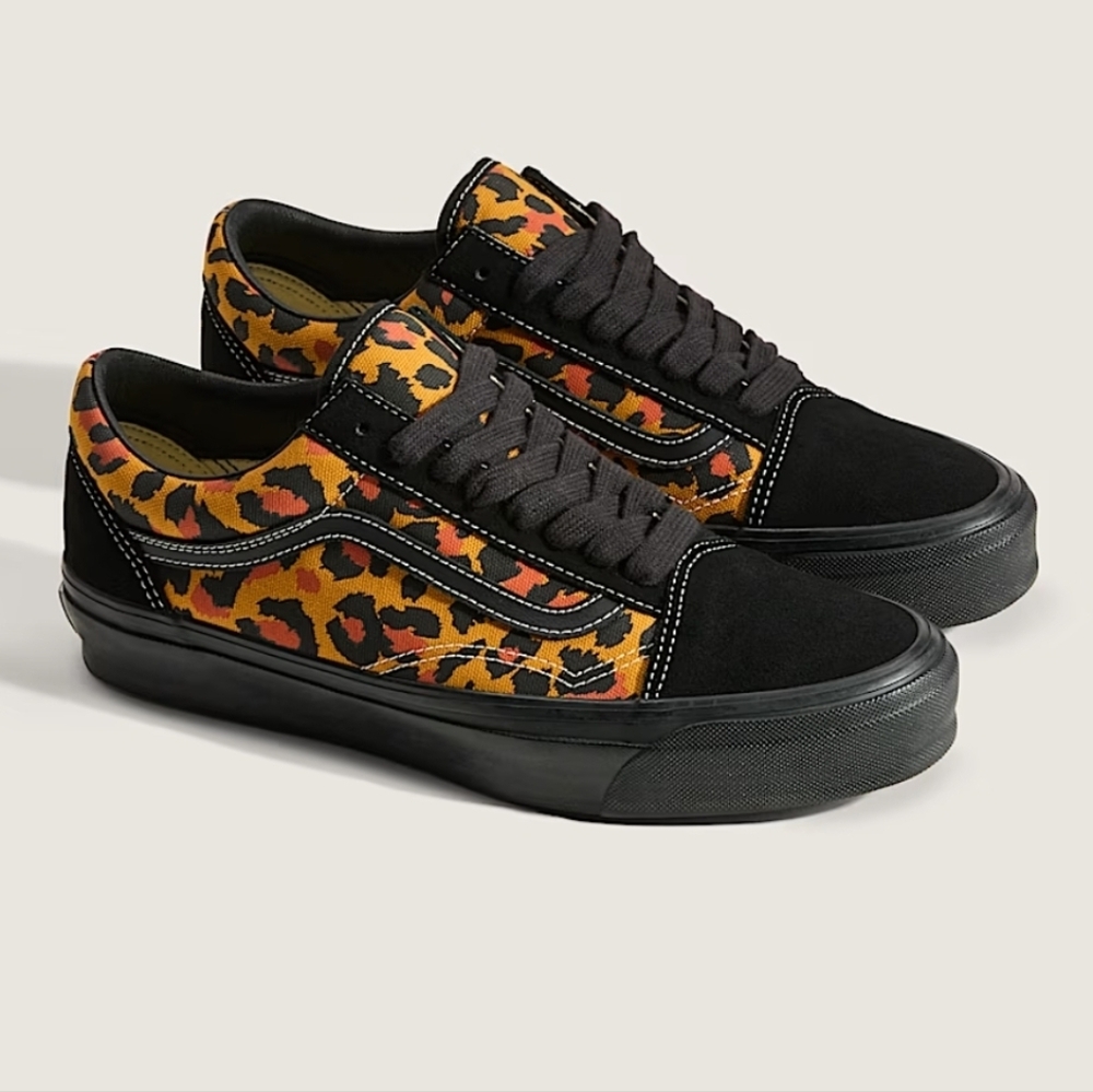 Vans LX Old Skool Women Size 8 Leopard And Black Suede Shoes 122025 - Picture 1 of 7